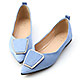 D+AF 華麗焦點．緞面鑽飾尖頭平底鞋＊藍 product thumbnail 1
