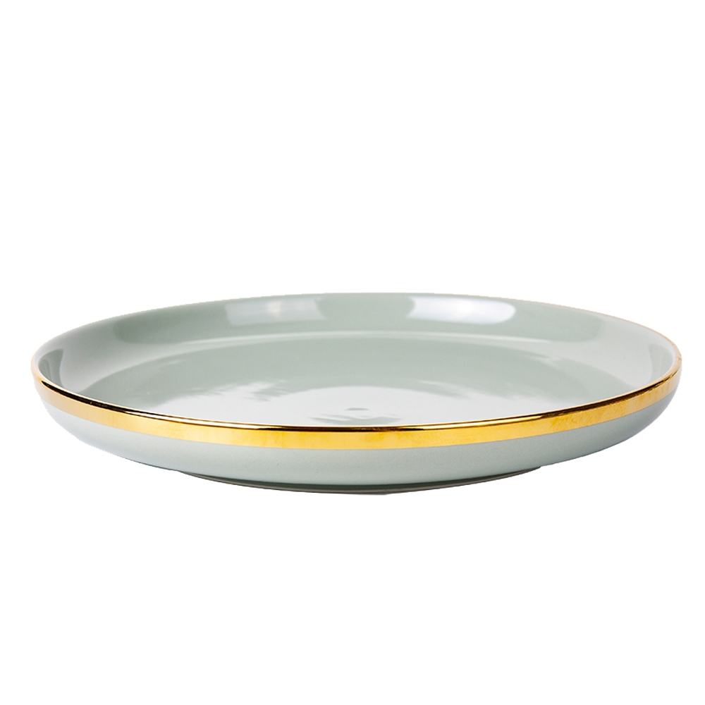 芙蕾環金餐具系列-綠金-7吋淺盤
