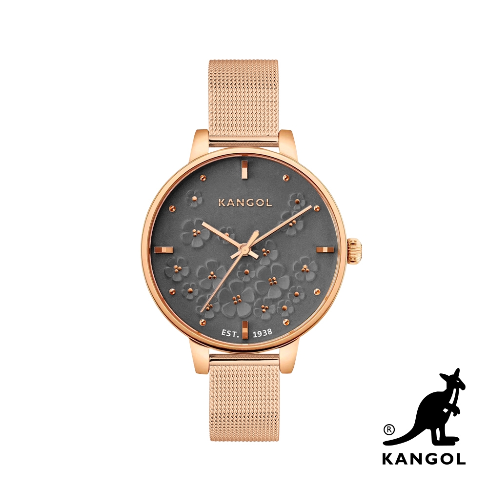 KANGOL】英國袋鼠繁花似錦浮雕腕錶/ 手錶(優雅灰) KG72539-06Z | 其他