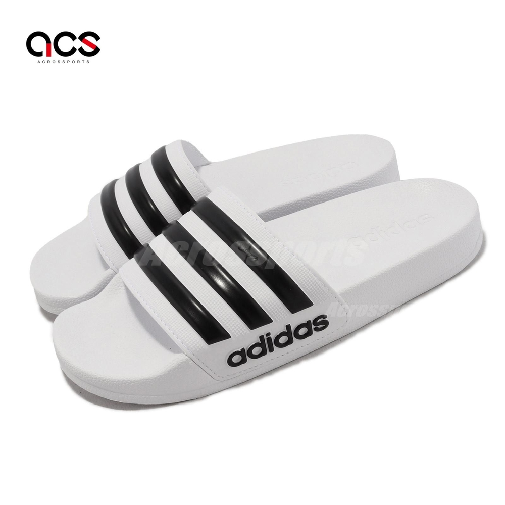 adidas 拖鞋 Adilette Shower K 童鞋 中童 黑 白 一片拖 運動拖鞋 小朋友 愛迪達 HP7606