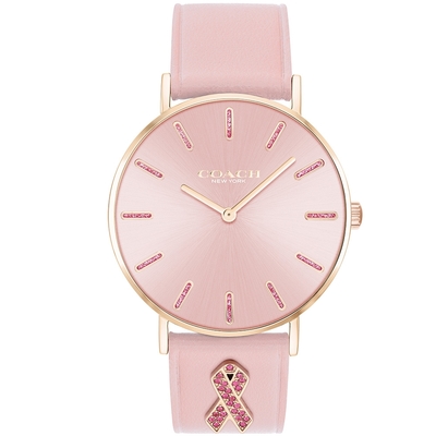COACH 乳癌防治限定款 晶鑽時尚手錶-36mm(14503976)