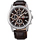 ORIENT 透徹時光三眼計時運動石英腕錶皮帶(FKU00005T0)-咖啡x42mm product thumbnail 1