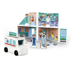 【Melissa & Doug 瑪莉莎】磁力建構娃娃屋, 醫院