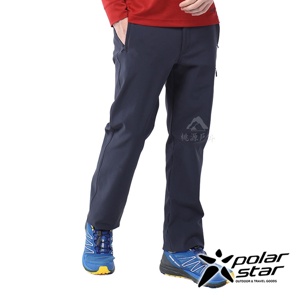 【PolarStar】中性 彈性耐磨保暖長褲『黑藍』P20403
