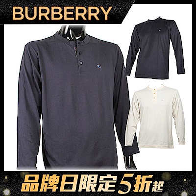 BURBERRY刺繡棉質圓領長袖上衣