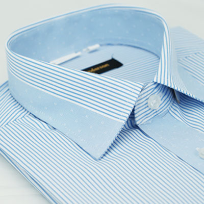 金安德森 藍色變化領窄版長袖襯衫