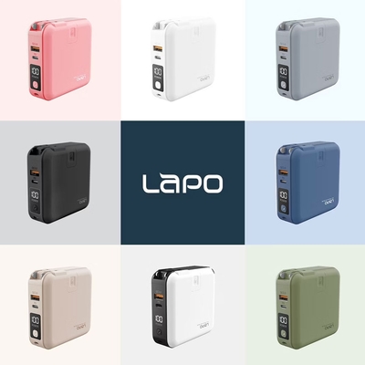 LaPO 多功能無線充 行動電源 無線充電 10000mAh 充電寶 自帶線