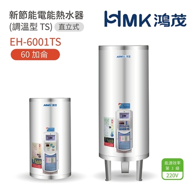 【HMK 鴻茂】不含安裝 60加侖 直立落地式 新節能電能熱水器 調溫型TS(EH-6001TS)