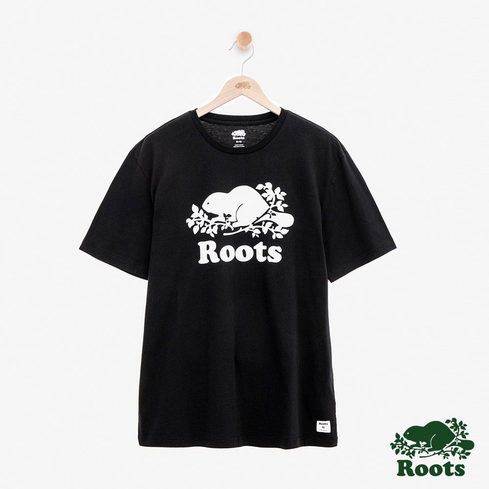 男裝Roots 經典庫柏海狸短袖T恤-黑