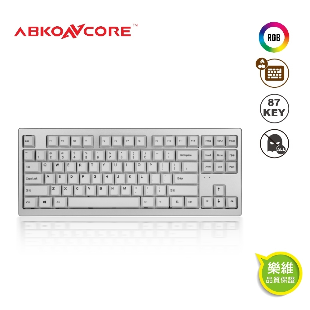 【ABKONCORE】AR87全鋁CNC機械式鍵盤87鍵 PBT 櫻桃 茶軸 英文