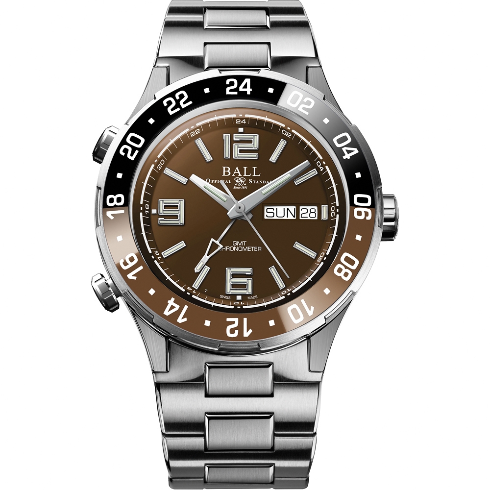 BALL 波爾 Marine GMT系列 限量 鈦 天文台認證200米潛水陶瓷機械腕錶-40mm DG3030B-S3C-BR