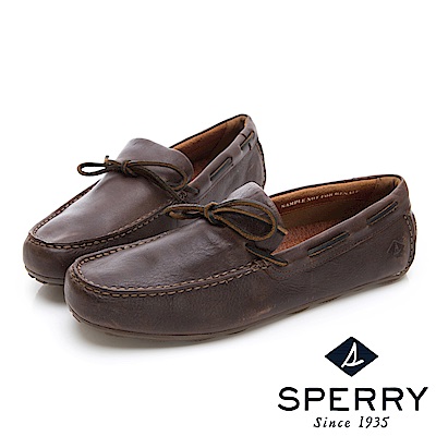 SPERRY 絕倫舒適經典綁帶設計牛皮開車鞋(男)-深咖啡