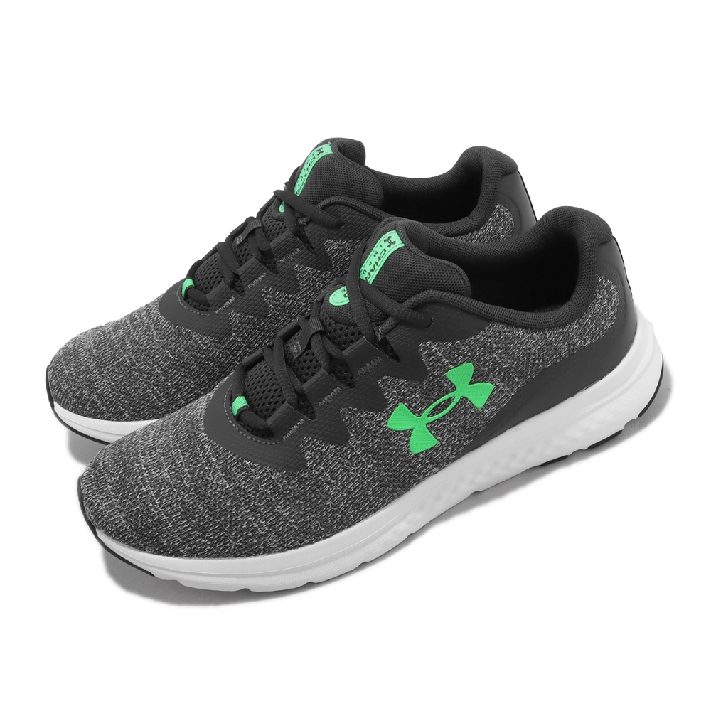 Under Armour 慢跑鞋 Charged Impulse 3 Knit 男鞋 灰 綠 路跑 運動鞋 UA 3026682103