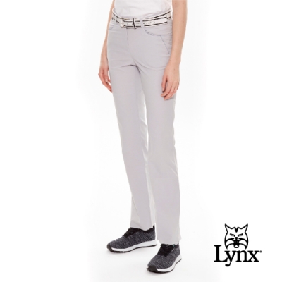 【Lynx Golf】女款瑞士ecorepel透氣乾爽防水防污休閒長褲-灰色