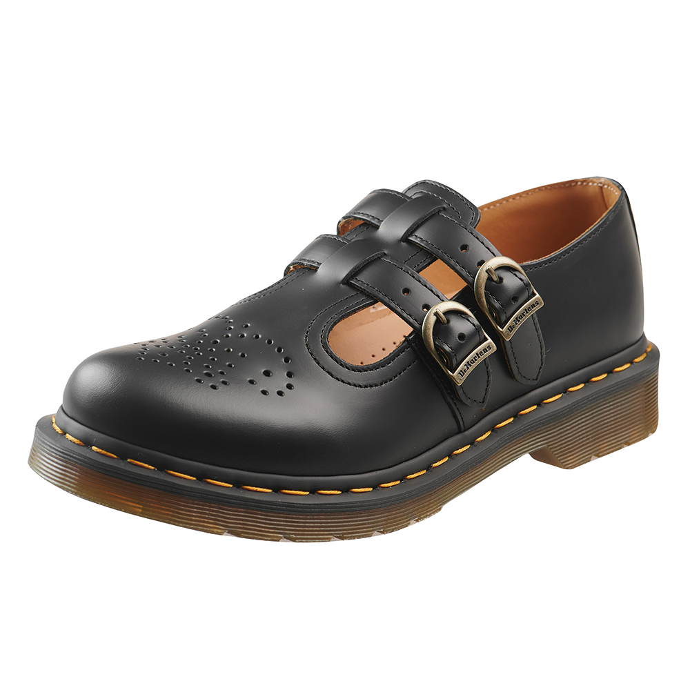 Dr.Martens 馬汀 8065 MARY JANE 硬皮橫帶雙扣瑪莉珍鞋 真皮平底素面馬丁 休閒鞋12916001