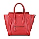 CELINE MICRO LUGGAGE經典燙銀LOGO小牛皮拉鍊手提囧包(紅) product thumbnail 1