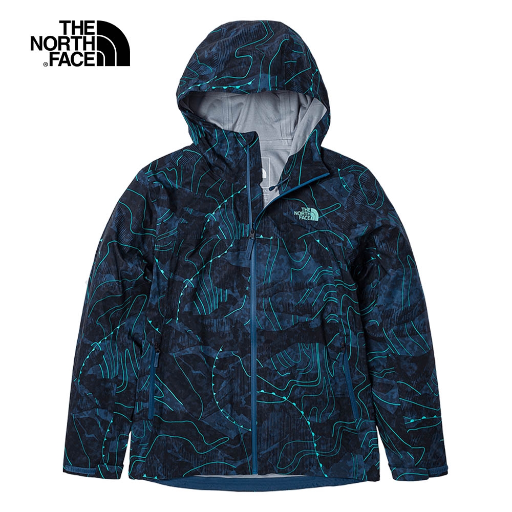 The North Face北面男款藍色防水透氣可打包衝鋒衣｜7W82977