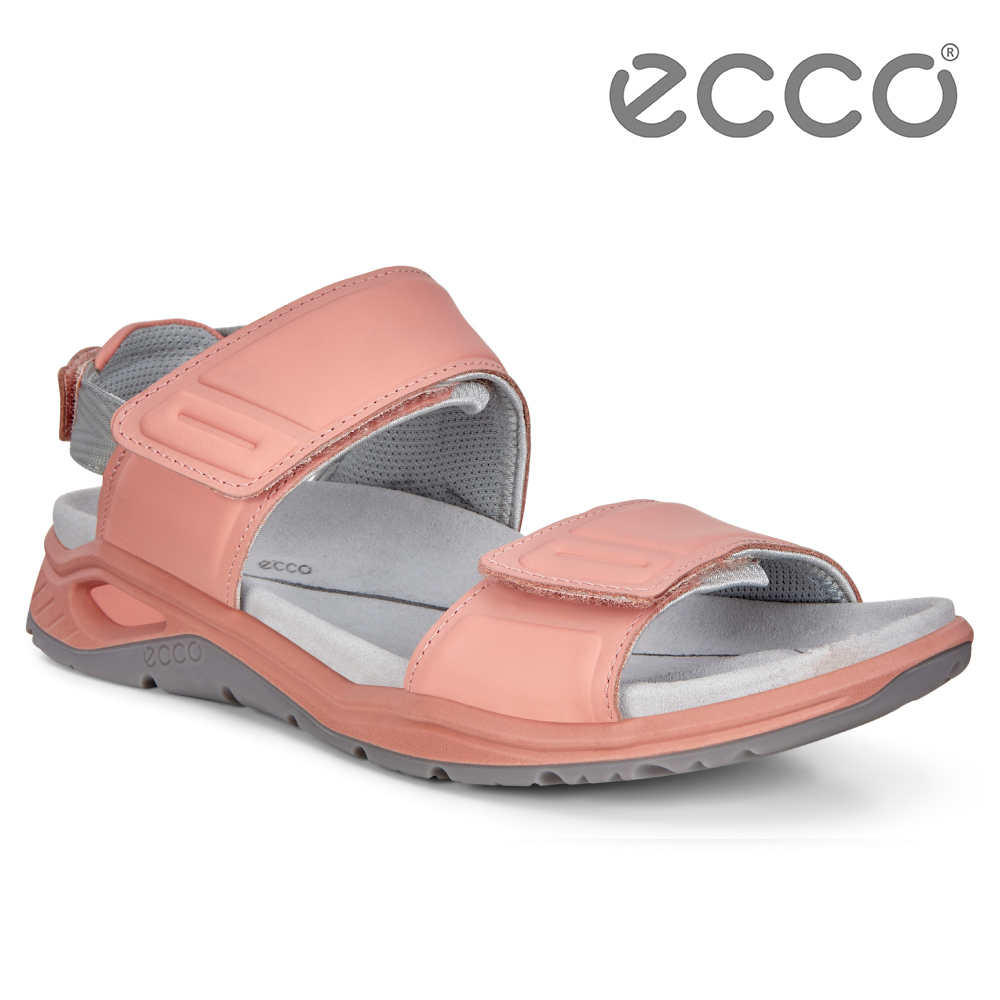 ECCO X-TRINSIC. 簡約單色戶外運動涼鞋 女-粉