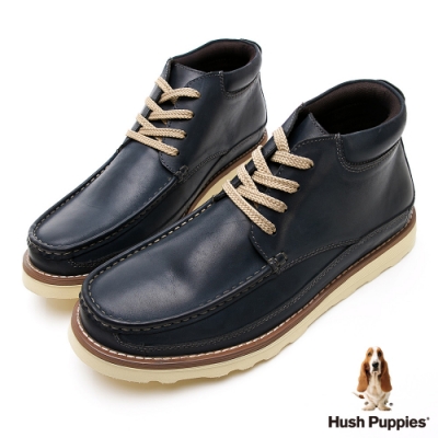 Hush Puppies Wallabee 休閒男高筒靴-深藍