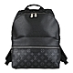 LV M30230 Discovery PM印花LOGO牛皮拼接塗層帆布拉鍊後背包(黑x炭黑) product thumbnail 1