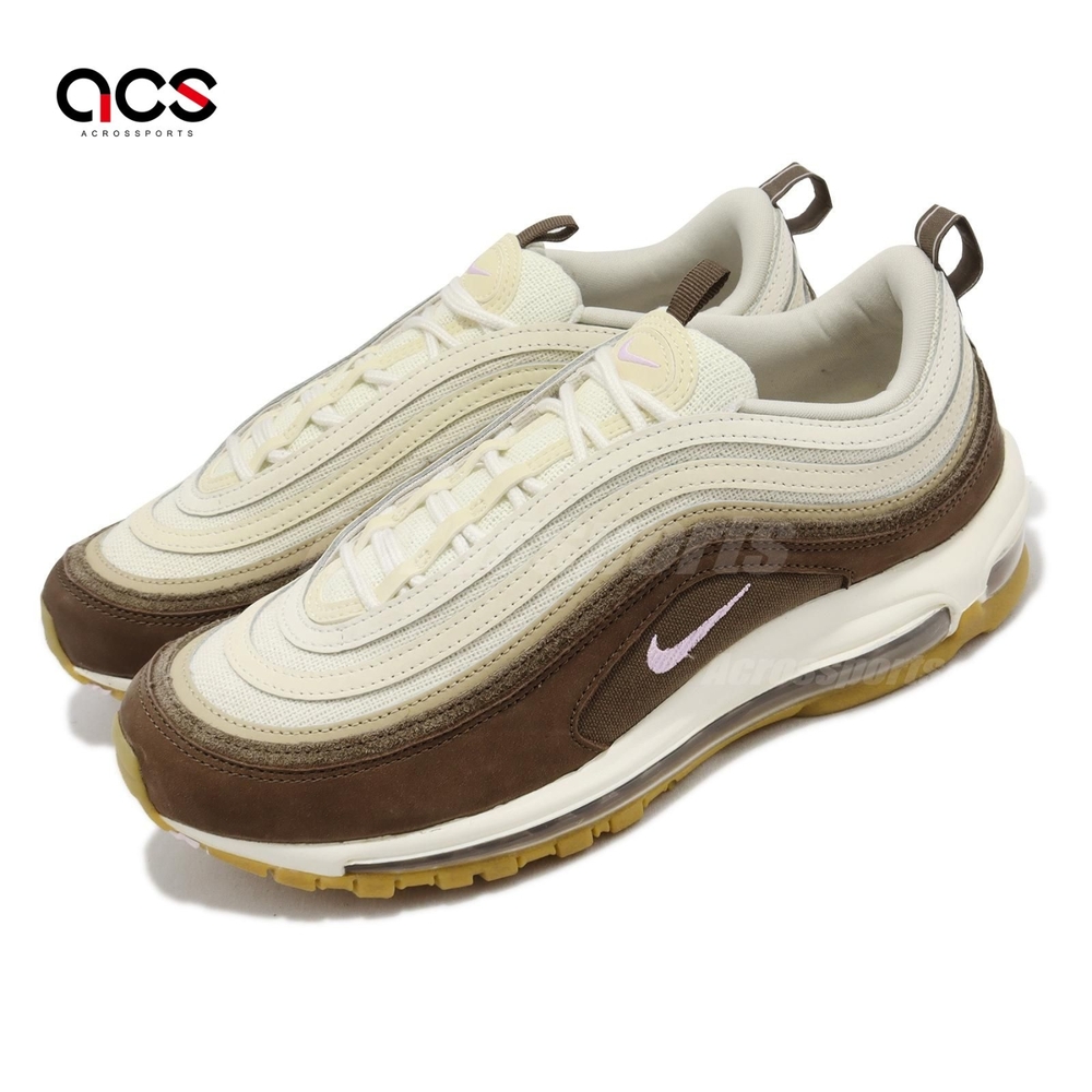 Nike 休閒鞋 Air Max 97 PRM 男鞋 咖啡棕 米白 經典 子彈鞋 絨面 氣墊 DQ8996-200