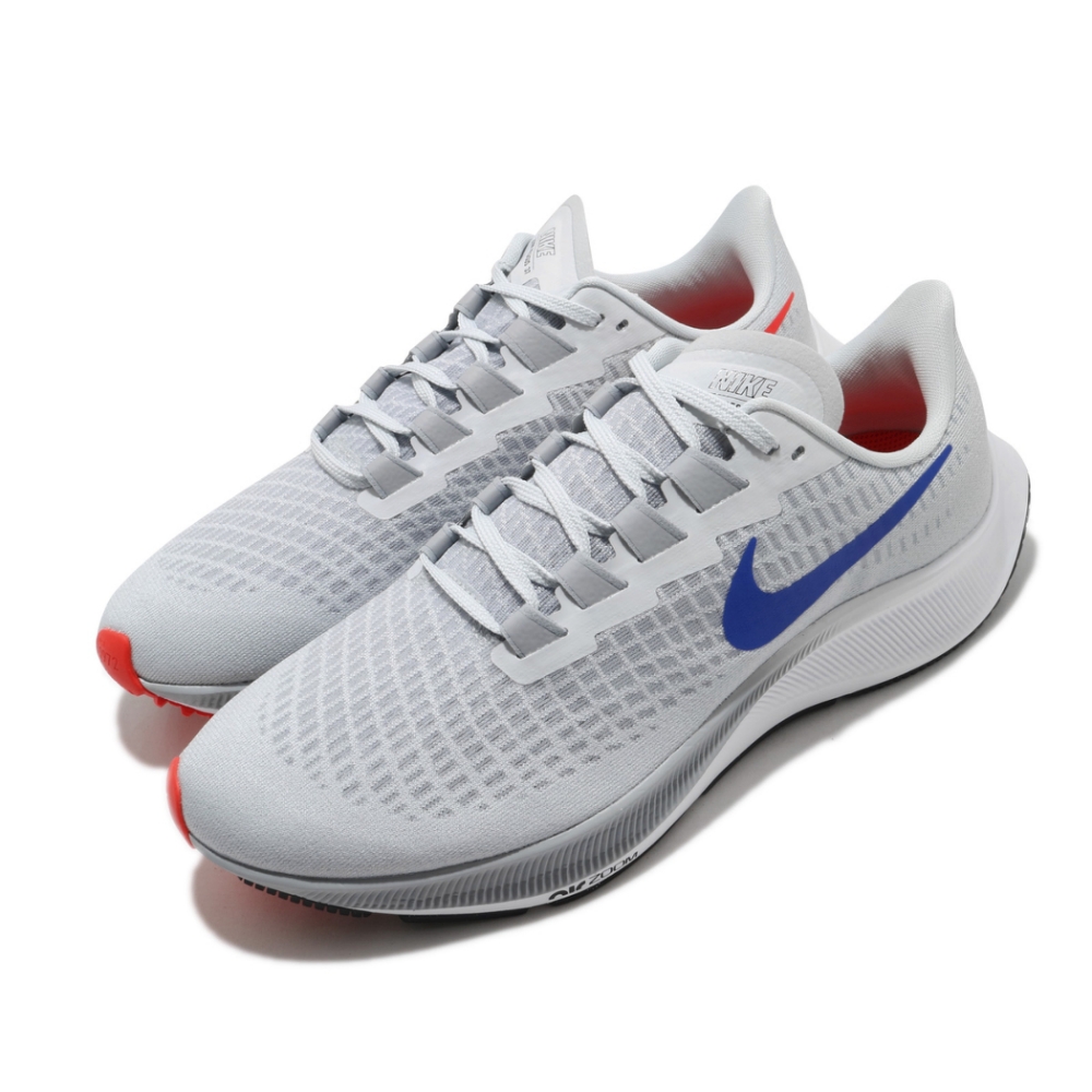 Nike 慢跑鞋 Zoom Pegasus 37 運動 男鞋 氣墊 避震 路跑 健身 小飛馬 球鞋 灰 紅 BQ9646006