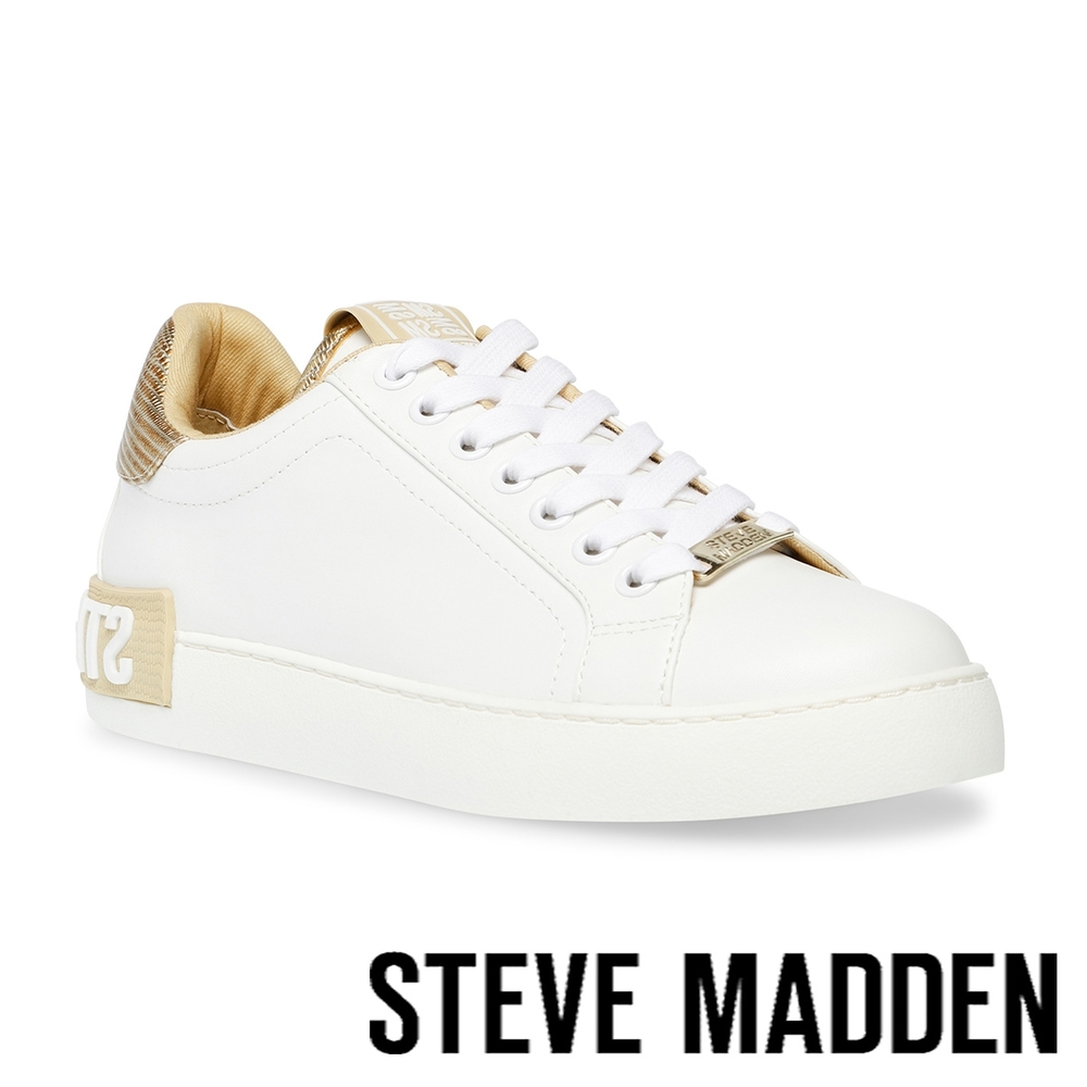 STEVE MADDEN-DIVERSE 百搭綁帶休閒小白鞋-白金