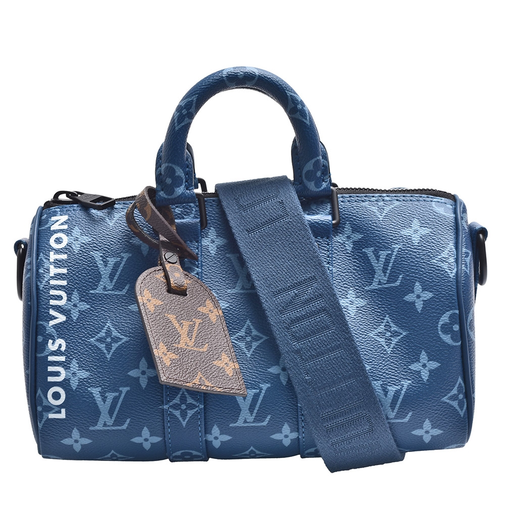 LV M46803經典Keepall Bandoulière 25 Monogram帆布手提/斜背包(藍色)