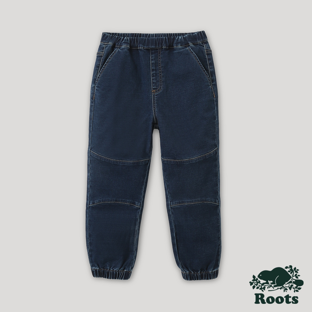 Roots大童-縮口牛仔褲-藍色