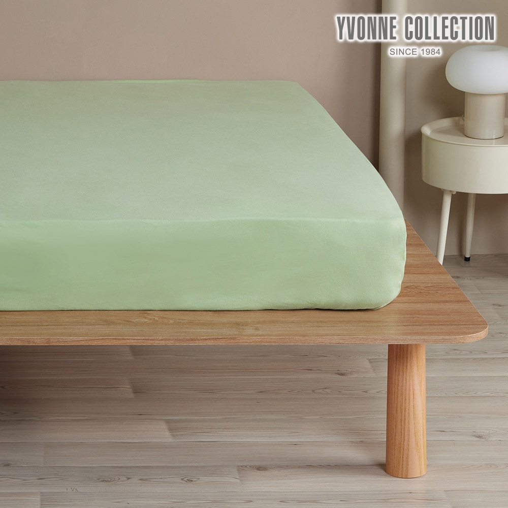 YVONNE 以旺傢飾 純棉素面雙人床包-若草綠