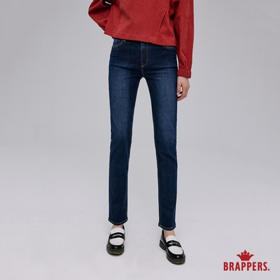 BRAPPERS 女款 新美腳 ROYAL系列-中腰彈性小直筒褲-深藍