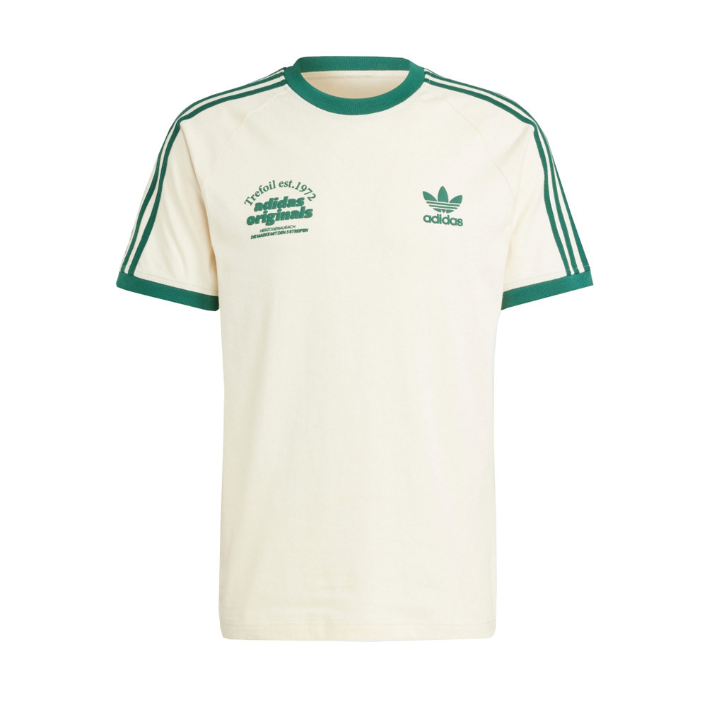 Adidas GRF Tee [IU0217] 男 短袖 上衣 T恤 運動 休閒 經典 三葉草 修身 棉質 舒適 米綠