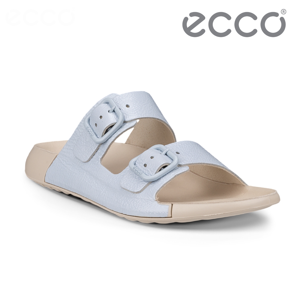 ECCO 2ND COZMO W 科摩可調式休閒真皮涼拖鞋 女鞋 天空藍