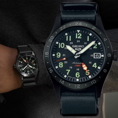 SEIKO精工 5 Sports系列 GMT兩地時間 機械腕錶 禮物推薦 畢業禮物 4R34-00C0C/SSK025K1