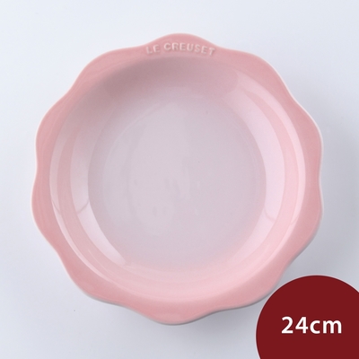 Le Creuset 蕾絲花語系列 花邊圓形深盤 24cm 貝殼粉