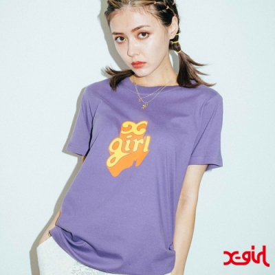 X-girl POP OUT LOGO S/S REGULAR TEE短袖T恤-紫