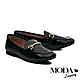 (季末換季出清)低跟鞋 MODA Luxury 韓系貝殼飾釦羊漆皮樂福低跟鞋－黑 product thumbnail 1