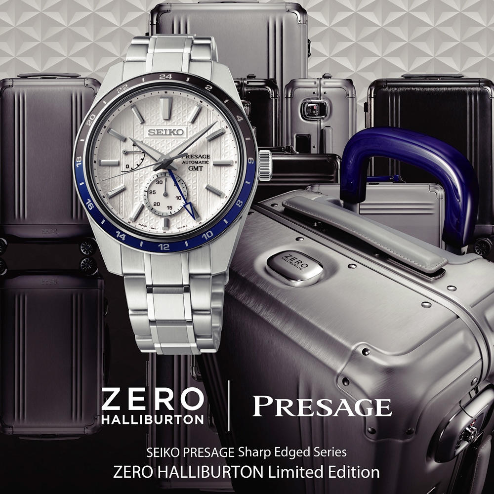 SEIKO精工 Presage X ZERO HALLIBURTON 限量聯名 GMT機械錶 (SPB269J1/6R64-00H0S)