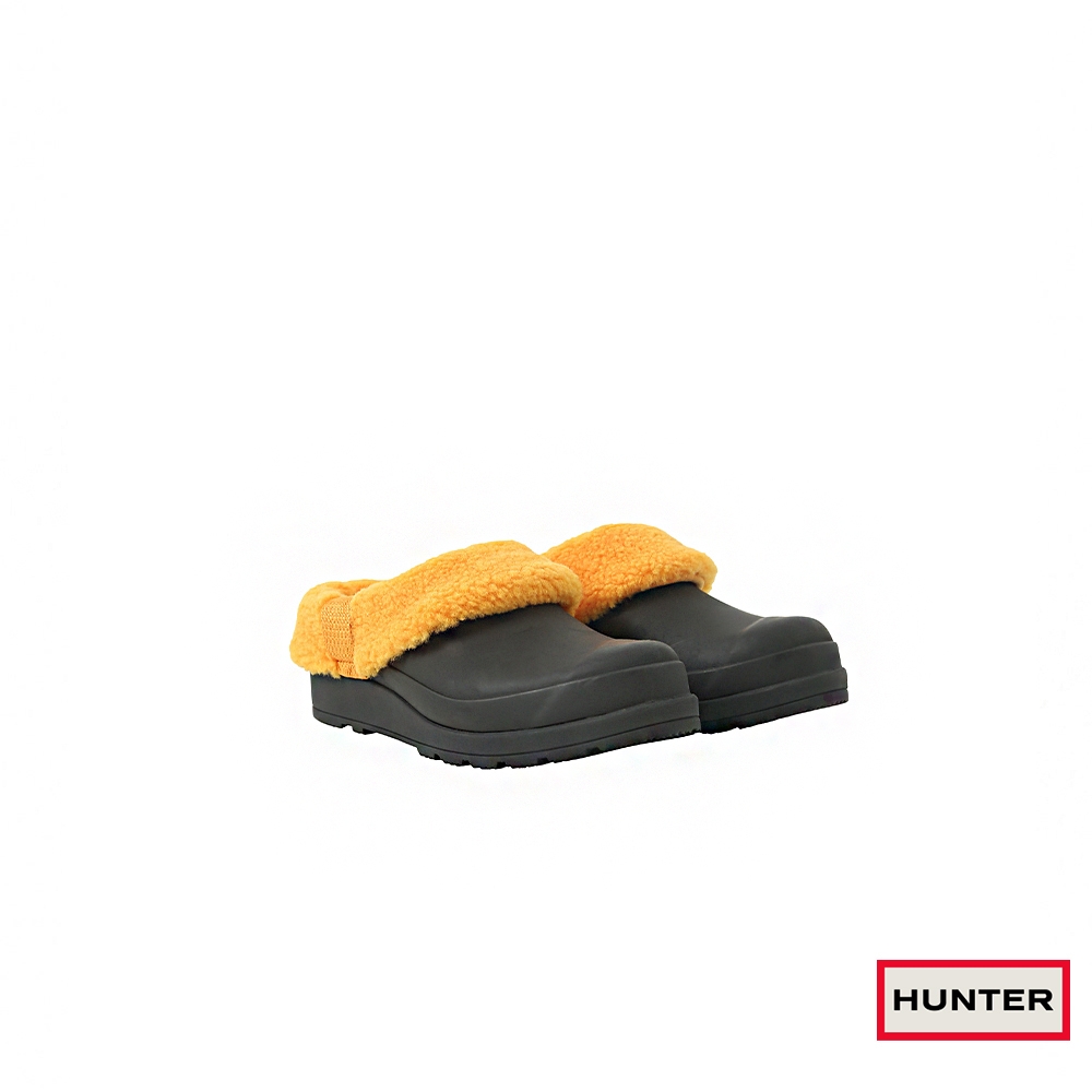 HUNTER - 女鞋-PLAY毛毛穆勒鞋-黃色 product image 1