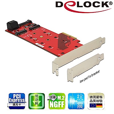 Delock M.2 NGFF SSD x3 PCI express擴充卡－89394