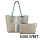 NINE WEST DELAINE LOGO直紋子母包-藍色(127323) product thumbnail 1