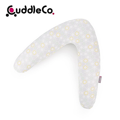 英國CuddleCo V型竹纖維多功能孕婦枕-灰格蜜蜂