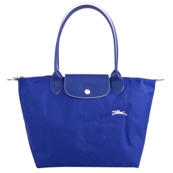 LONGCHAMP    LE PLIAGE 小馬logo長提把水餃包/寶藍S