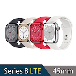 Apple Watch S8 45mm 鋁金屬錶殼配運動錶帶(GPS+Cellular)蘋果手錶