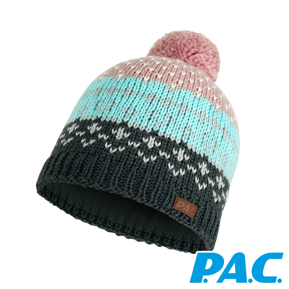 【PAC德國】Lidda美麗諾羊毛fleece毛帽PAC20201006粉藍/環保再生/透氣抗臭/造型保暖配件/德國製