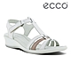 ECCO FINOLA SANDAL 皮革編織舒適坡跟涼鞋 女鞋 白色 product thumbnail 1
