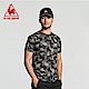 le coq sportif 法國公雞牌馬賽克印花吸汗速乾短袖T恤 男-黑 product thumbnail 1