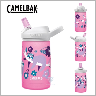 美國CamelBak 350ml eddy+ kids兒童吸管不鏽鋼保溫瓶(保冰)-花朵樹懶 CB2665601035