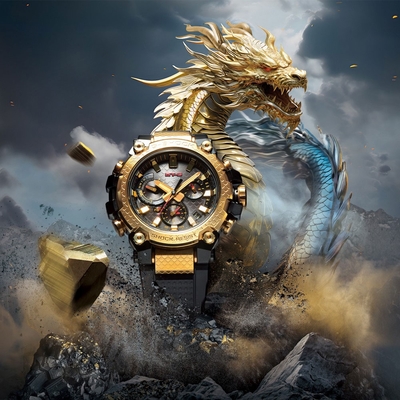 CASIO卡西歐 G-SHOCK 龍年限定 霸氣金龍 電波 藍牙 太陽能電力 雙重核心防護 藍寶石水晶玻璃 MTG-B3000CXD-9A_50.9mm