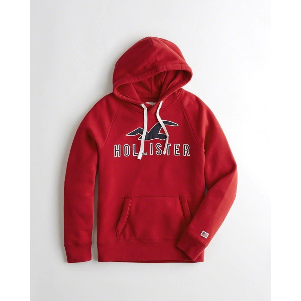 Hollister HCO 長袖 帽T  紅色 0681